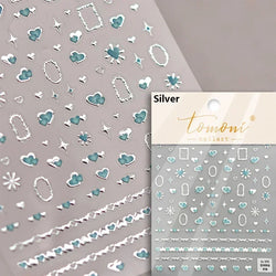 Shiny Colorful Color Block Fragment Square Fragment Grid Rhombus 3D Self Adhesive Nail Art Stickers Rhinestone Manicure Decals (Online Order Only)