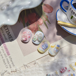 Cute Bowknot Rabbit Fruit Juice Beverage Drink Strawberry Peach Banana Adhesive Nail Art Decoration Stickers Manicure Decals (ONLINE ORDER ONLY)