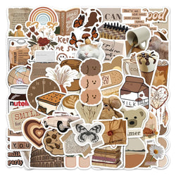 60pcs/pack Retro Art Vsco Graffiti Stickers Aesthetic Cartoon Decals Laptop Luggage Skateboard Phone Sticker Kids Toys (Online Order Only)