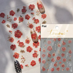 Charming Dreamy Shiny Jelly Blue Gradient Lily Flowers Rose Petal White Dot Chinese Colorful Nail Art Stickers Manicure Decals (ONLINE ORDER ONLY)