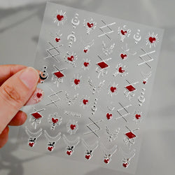 1pc Bohemian Valentine Nail Stickers 3D Self-Adhesive Fantasy Nail Art Glitter Sun, Heart, Lock, Star & Moon Designs Nail Decals (ONLINE ORDER ONLY)