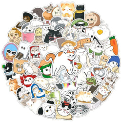 Kawaii Cat Meme Stickers Pack - Cute Decals for Laptop, Phone, Luggage, Kids (Online Order Only)