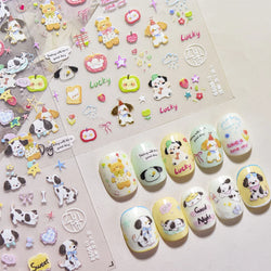 Fruits Apple Strawberry Animals Bear Dog Party Dream Flower Bone Rain Self Adhesive Nail Art Decoration Sticker Manicure Decals (Online Order Only)