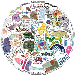 Cartoon Biology Stickers: Waterproof Decals for Laptop, Motorcycle, Luggage, Snowboard, Fridge, Phone, Car (10/30/50PCS) (ONLINE ORDER ONLY)