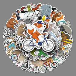 Cute Animal Bicycle Stickers for Laptop, Luggage, Skateboard, DIY, Kids - 10/30/50PCS (Online Order Only)