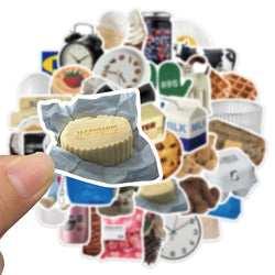 10/30/50PCS Ins Style Cute Cartoon Stickers Milk Food Biscuit Decal Toy DIY Notebook Suitcase Guitar Laptop Luggage Kids Sticker (Online Order Only)