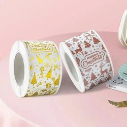 120PCS Merry Christmas Stickers Rectangle Holiday Decorative Presents Labels Decals Christmas For Business Package Gift Wrapping (Online Order Only)