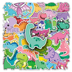 50Pcs Dinosaur Cartoon Waterproof Vinyl Stickers for Skateboard Snowboard (Online Order Only)