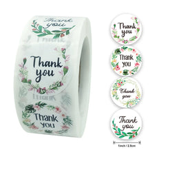 500pcs/roll Thank You Stickers Flower Pattern Party Wedding Decoration Gift Envelope Seal Labels Scrapbooking Stickers (ONLINE ORDER ONLY)