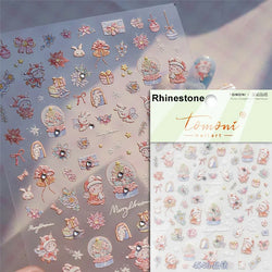 Snowman Apple Stars Gift Bell Snowflake Christmas Tree 3D Jelly Self Adhesive Nail Art Stickers Santa Claus Xmas Manicure Decals (ONLINE ORDER ONLY)