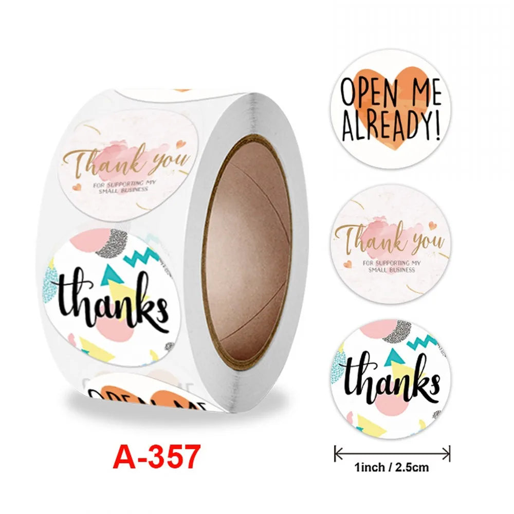50-500pcs Floral Thank You Stickers Scrapbooking Label For Gift Decoration Wedding Sticker Package Seal Labels Custom Sticker (ONLINE ORDER ONLY)