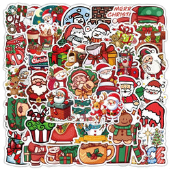 50pcs Cute Christmas Cartoon Stickers for Laptop, Phone, Water Bottle, Scooter, and More (Online Order Only)