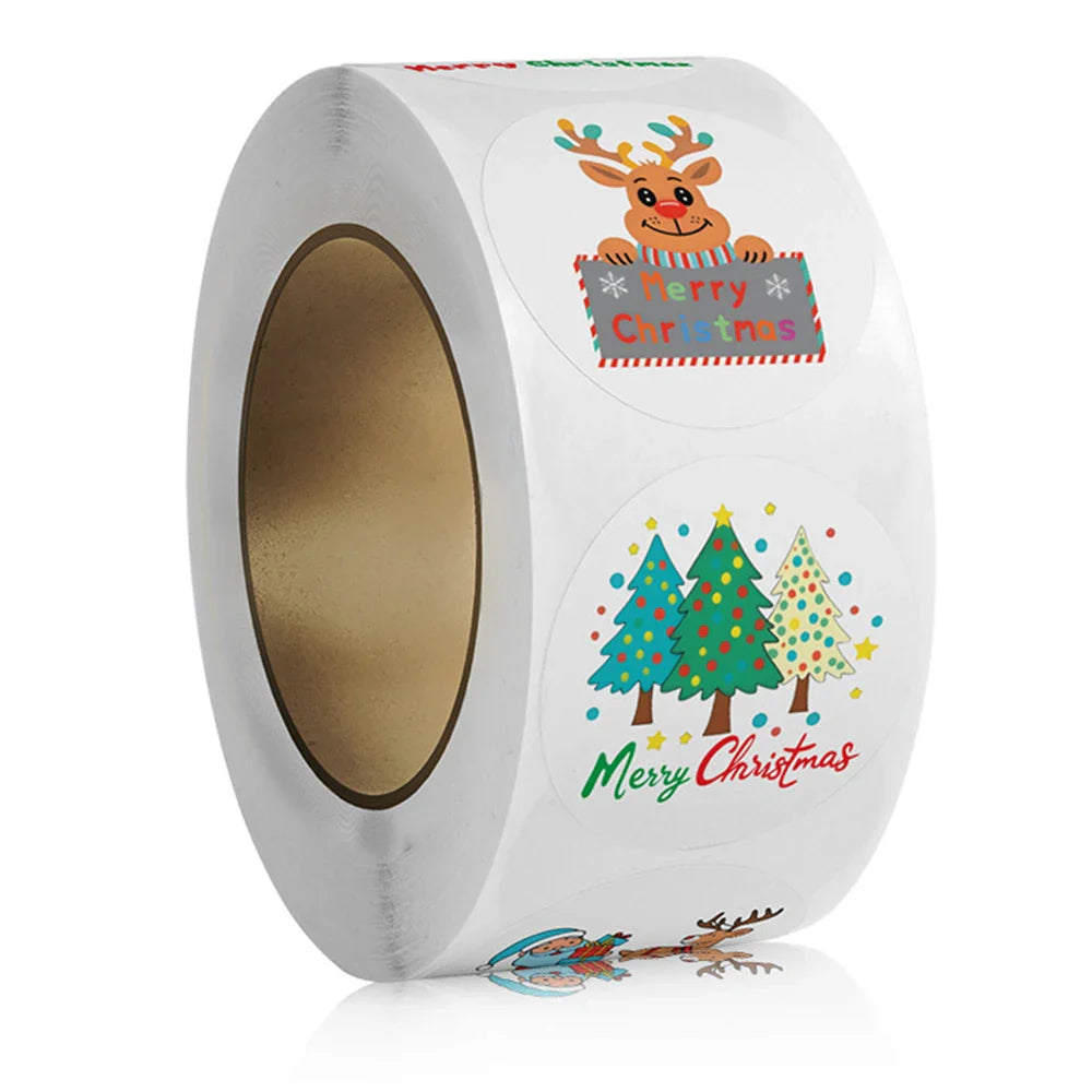 100-500pcs Santa Claus Tree Paper Label Cartoon Merry Christmas Sticker New Year Cute Snowman Stationery Stickers For Kids Gift (Online Order Only)