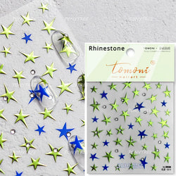 Irregular Stars Red Silver Five-pointed Star Meteor Shiny 5D Self Adhesive Nail Art Stickers Romantic Rhinestone Manicure Decals (ONLINE ORDER ONLY)