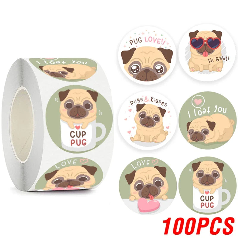 100-500pcs Kawaii Children Reward Stickers Creative School Supplies Cute Animal Encourage Sticker 2.5cm Circle Kids Toy Stickers (Online Order Only)