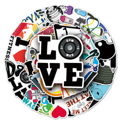 10/50Pcs Inspirational Fitness Graffiti Sticker Decals DIY Water Bottle Motorcycle Laptop GYM Cool Sticker for Kid Toys (ONLINE ORDER ONLY)