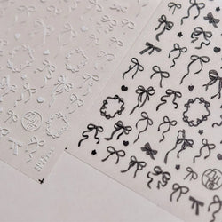 Colourful Tender Bowknot Embossment Shiny Tie Delicate Elegant 3D 5D Self Adhesive Nail Art Stickers Rhinestone Manicure Decals (ONLINE ORDER ONLY)