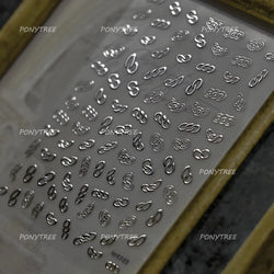 French Lines Gemstone Necklace Gilding Light Luxury Pearl Self Adhesive Nail Art Decorations Stickers Manicure Decals Wholesale (ONLINE ORDER ONLY)