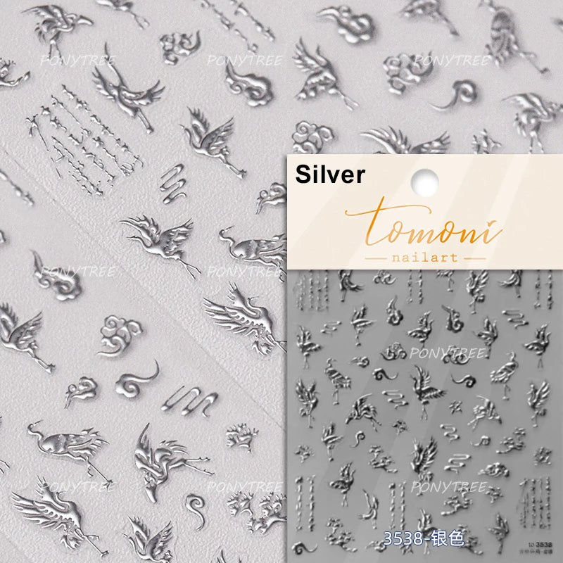 White Pink Baby Child Angel Wing Heart Bowknot Leaves Key Star Cupid's Arrow Archery Adhesive Nail Art Stickers Manicure Decals (ONLINE ORDER ONLY)