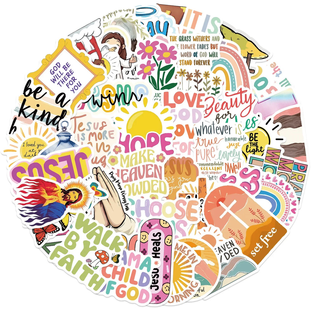 Jesus Christian Stickers Waterproof DIY Graffiti for Phone Laptop Car Luggage Wall (Online Order Only)