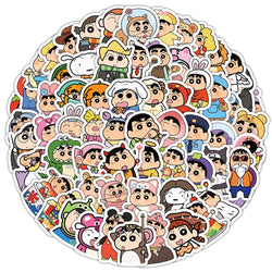 10/30/50/100PCS Cute Crayon Shin-chan Cartoon Stickers Funny Anime Graffiti DIY Luggage Laptop Phone Guitar Car Bike Kids Toy (ONLINE ORDER ONLY)