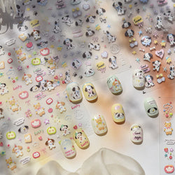 Fruits Apple Strawberry Animals Bear Dog Party Dream Flower Bone Rain Self Adhesive Nail Art Decoration Sticker Manicure Decals (Online Order Only)