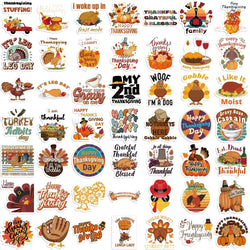 50PCS Thanksgiving Day Sticker Cartoon Cute Children DIY Scrapbooking Gift Decoration Stickers PVC Waterproof Funny Kawaii Decal (ONLINE ORDER ONLY)