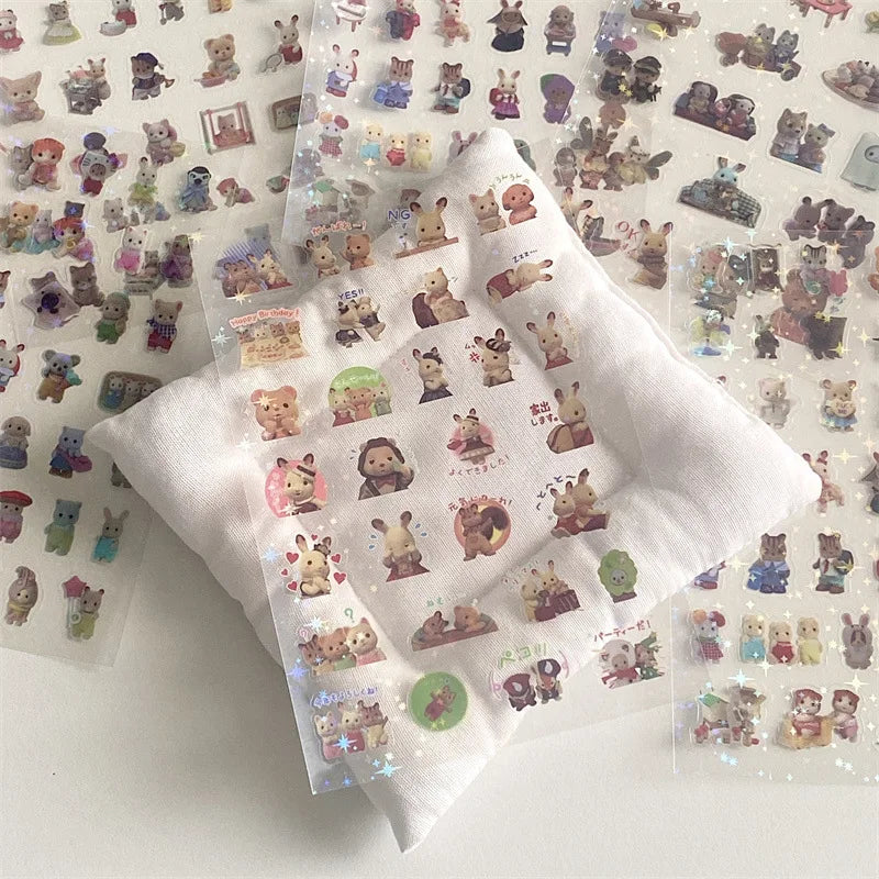 6pcs/10pcs Set Y2K Random Cute Glitter Laser Sticker for Phone Camera Luggage Journal Sticker Kawaii Decoration Sticker Gift (ONLINE ORDER ONLY)