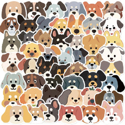 55pcs Cute Dogs Stickers DIY Waterproof Cartoon Graffiti Sticker For Laptop Computer Phone Guitar Luggage Scrapbooking (Online Order Only)