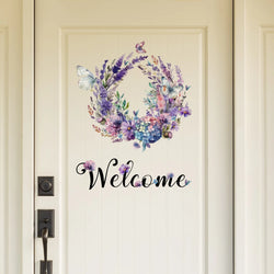 1PCS Plants Vines Butterfly English Welcome Door Stickers Bathroom Decoration Vinyl Home Decor Wall Decals Waterproof Wallpaper (Online Order Only)