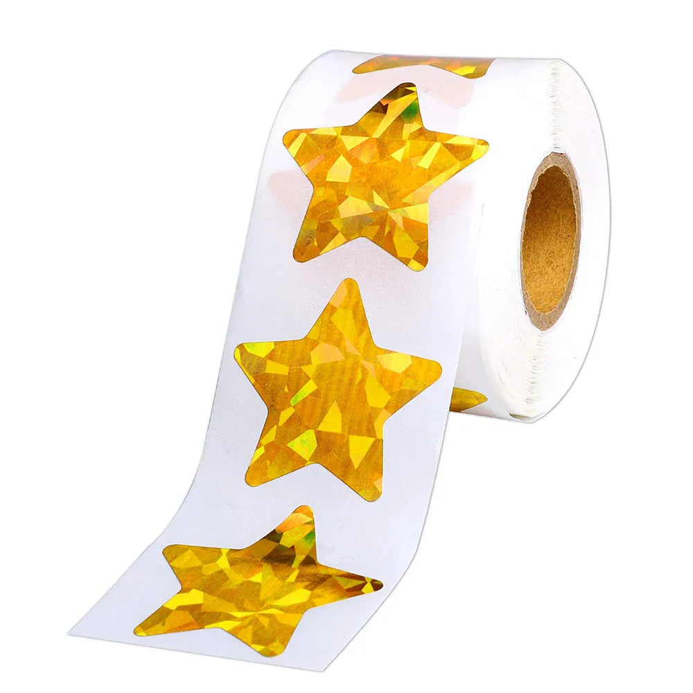 Holographic Gold Star Stickers for Kids Reward 100-500Pcs Foil Star Stickers Labels for Wall Crafts Classroom Teachers Supplies (ONLINE ORDER ONLY)