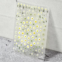 Hot Stamping Colourful Sunflower Starry Night Impressionism Embossment Adhesive Nail Art Sticker Shiny Rhinestone Manicure Decal (Online Order Only)