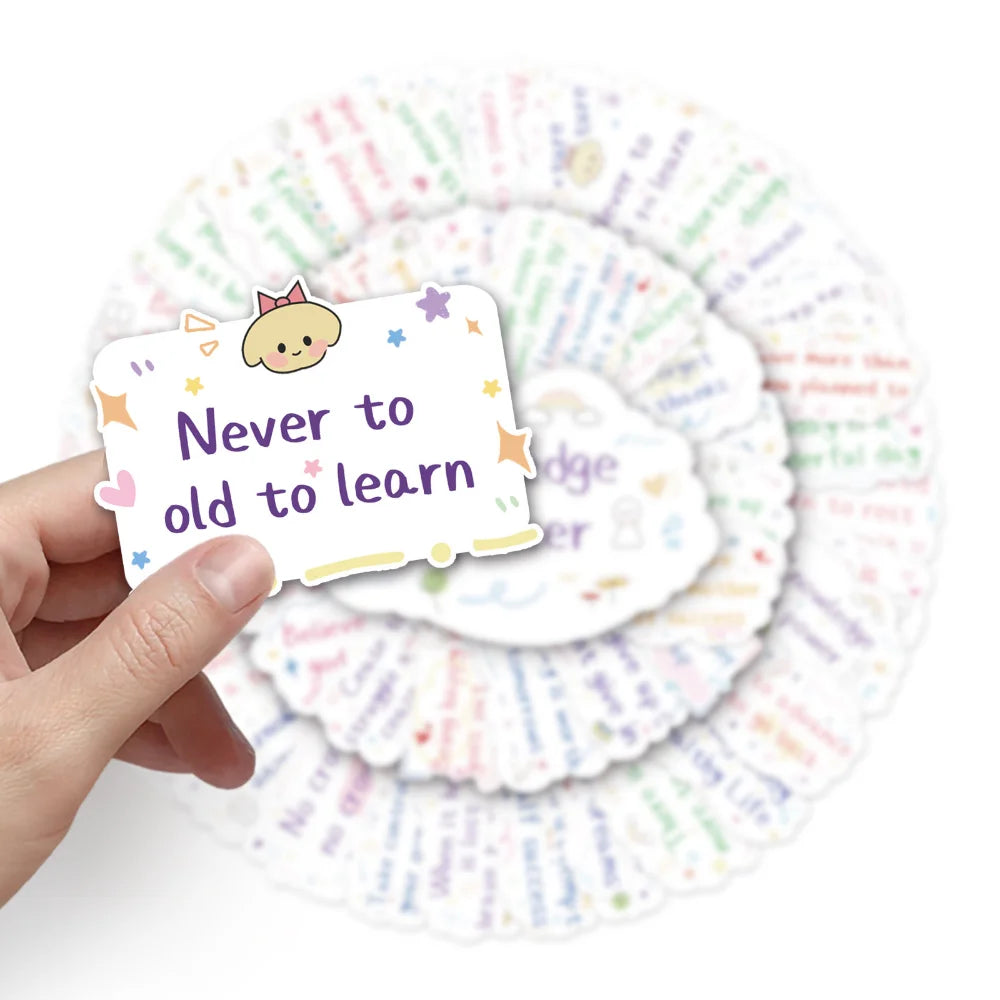 10/50pcs Motivational Phrases Sticker Inspirational Life Quotes DIY Stationery Laptop Study Room Scrapbooking Graffiti Decals (ONLINE ORDER ONLY)