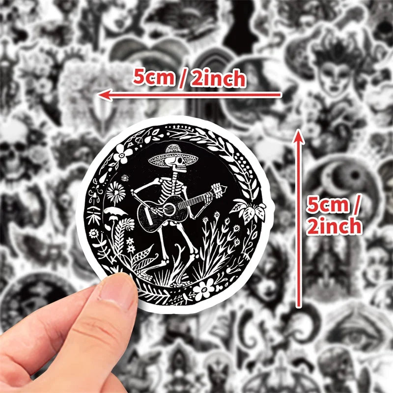 10/30/50PCS Kawaii Exaggerated Gothic Sticky PVC Sticker Aesthetic DIY Decoration Scrapbooking Hand Accounting Supplies for Kids (ONLINE ORDER ONLY)
