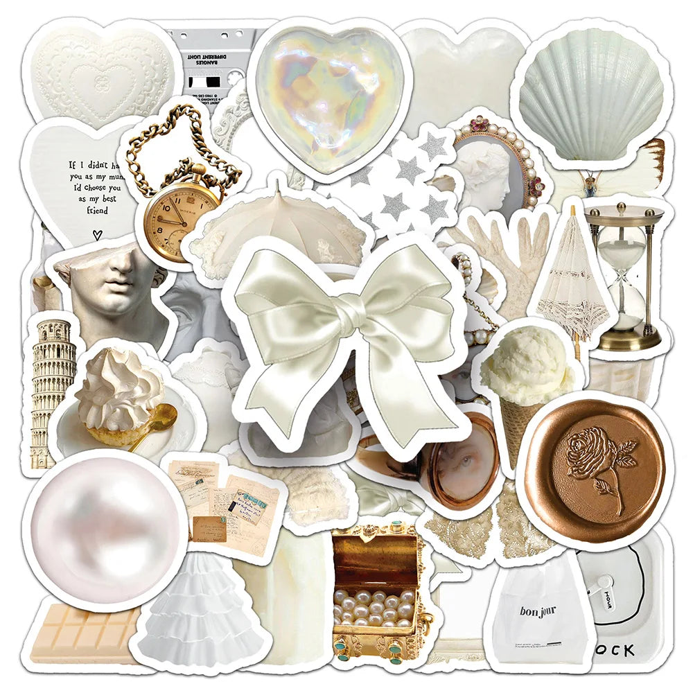 White Healing System Stickers for Phone, Laptop, Luggage, Skateboard - 10/30/50PCS Fun Decals for Kids (Online Order Only)