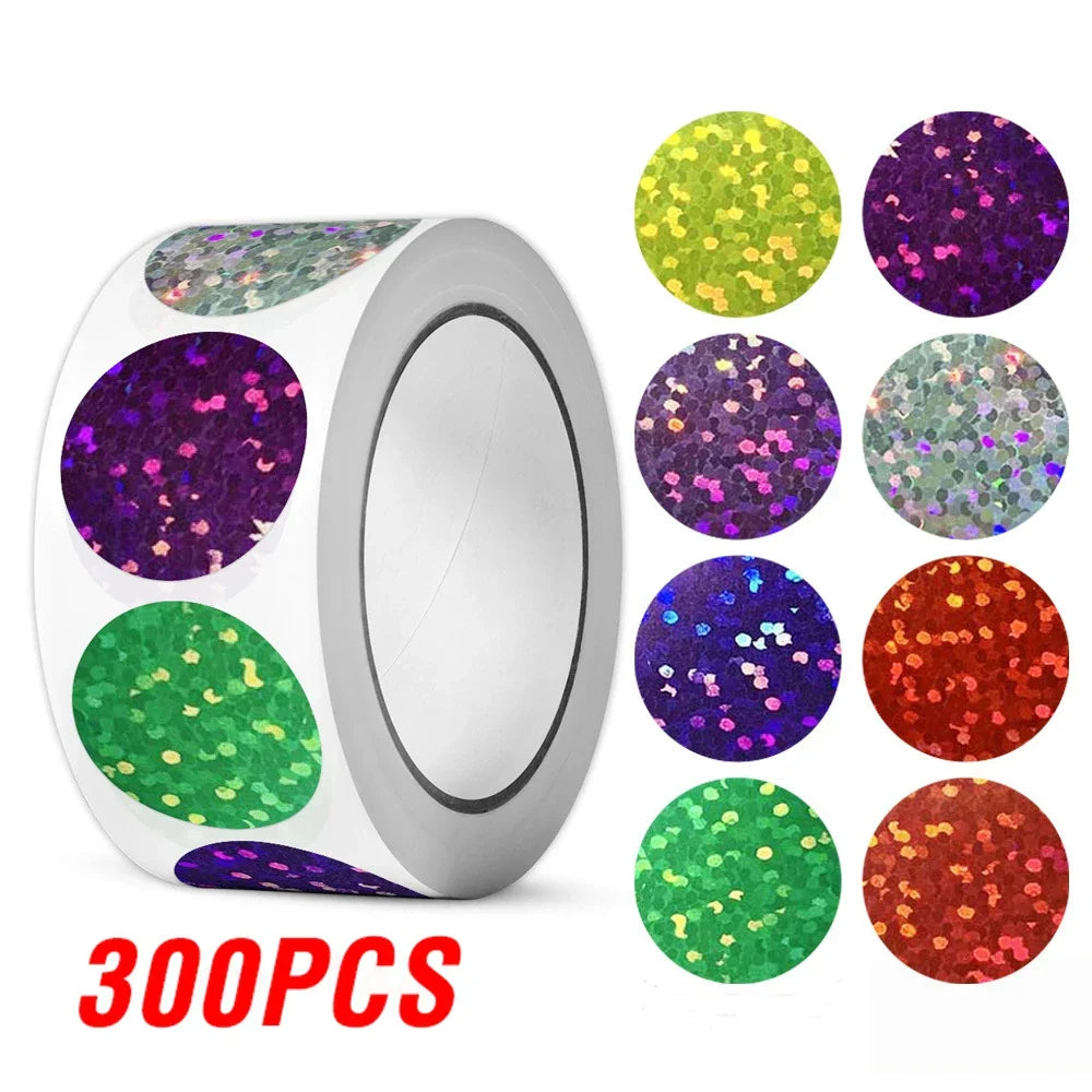 100-500pcs Holographic Color Gold Heart-shaped Stickers Kids Reward Stickers Labels For Wall Crafts Classroom Teachers Supplies (ONLINE ORDER ONLY)