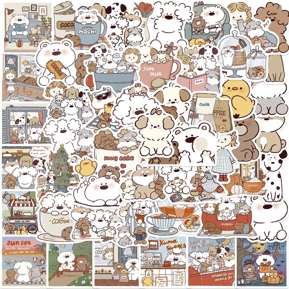 50pcs Cute Cartoon Miiiiichan Stickers Animals Anime For Laptop Water Bottle Luggage Notebook Waterproof Graffiti Vinyl Decals (Online Order Only)