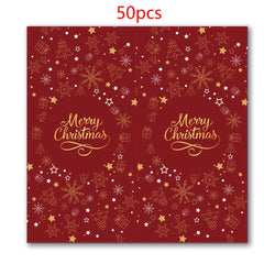 10-50pcs Merry Christmas Stickers 5*10cm Red Christmas Gift Decor Seal Stickers Cute Santa Stickers Stationery Supplies (Online Order Only)