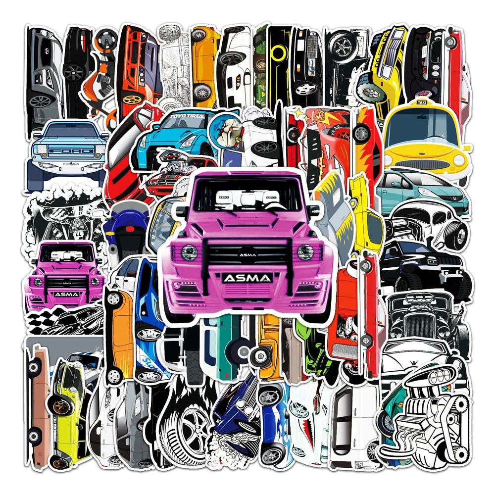 50Pcs Cartoon Waterproof Vinyl Stickers for Skateboard Snowboard (Online Order Only)
