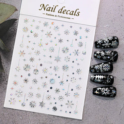 1PCS Laser Gold Snowflake Christmas Tree Nail Sticker 3D Adhesive Nail Decals Nail Art Accessories New Christmas Decoration 2024 (ONLINE ORDER ONLY)
