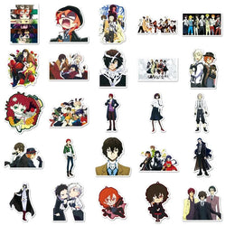 50PCS Bungo Stray Dogs Anime Stickers for Laptop, Phone, Suitcase, Water Bottle, Car, Scooter, Stationery (Online Order Only)