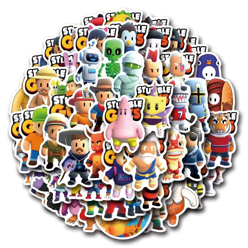 Stumble Guy Game Stickers for Laptop, Phone, Car, Scooter, Water Bottle, Suitcase, Stationery, Refrigerator (Online Order Only)