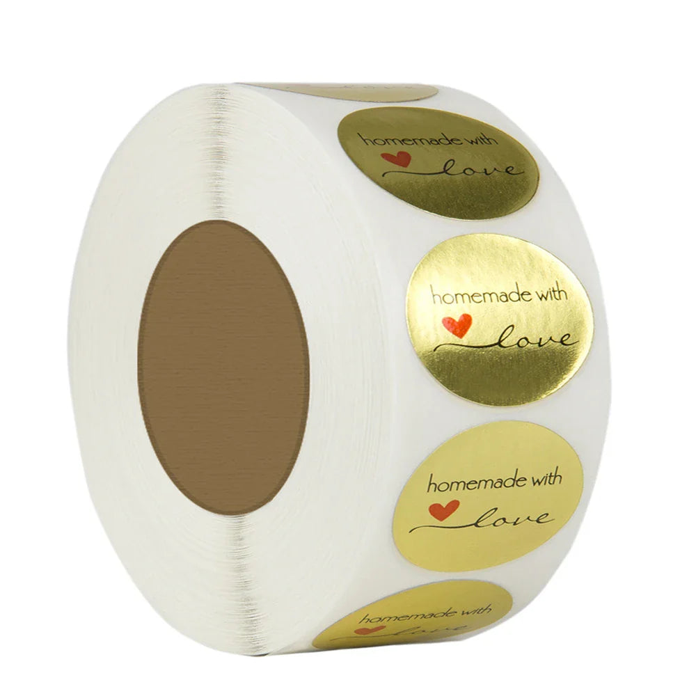 500pcs/roll Handmade with Love Letter Stickers Thank You Stickers Labels Wedding Box Gift Packing Decoration Stationery Stickers (ONLINE ORDER ONLY)