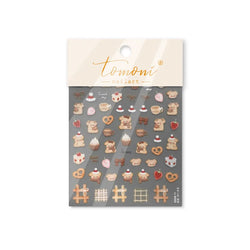 Bowknot Dog puppy Christmas Hat Strawberry Cake Food Coffee Cherry Love Heart Adhesive Nail Art Sticker Reliefs Manicure Decals (Online Order Only)