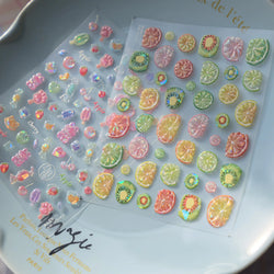 Colorful Fruit Lemon Grapefruit Kiwifruit Candy Popsicle Rabbit Cherry Apple Paw Jelly Adhesive Nail Art Sticker Manicure Decals (ONLINE ORDER ONLY)