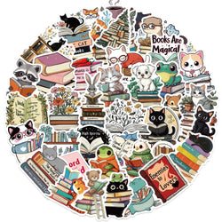 50PCS Animals Reading Stickers for Toy DIY Luggage Laptop Guitar Skateboard Phone Case Bike Car Cartoon Stickers (ONLINE ORDER ONLY)