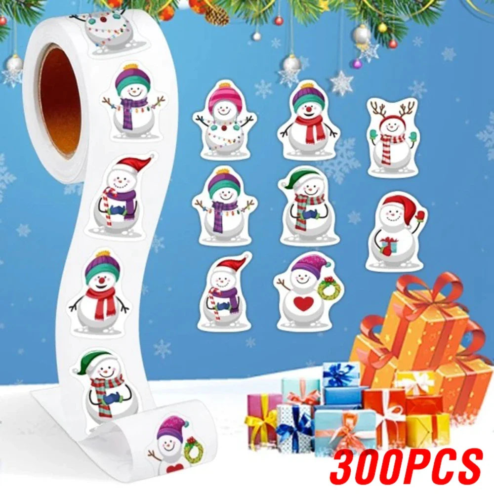 100-500pcs Heterotypic Christmas Themed Snowmans Stickers 8 Designs DlY Decoration Gift Stickers Holiday Party Decoration Labels (ONLINE ORDER ONLY)