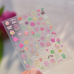 Wealthy Rich Snake Flower Coin Yuanbao Good Luck Blessing Fu Character Self Adhesive Nail Art Stickers Rhinestone Manicure Decal (ONLINE ORDER ONLY)