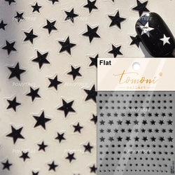 Punk Star Shiny Laser Five-pointed Star White Black Pink Hollow Out Delicate Sparkle Adhesive Nail Art Stickers Manicure Decals (ONLINE ORDER ONLY)
