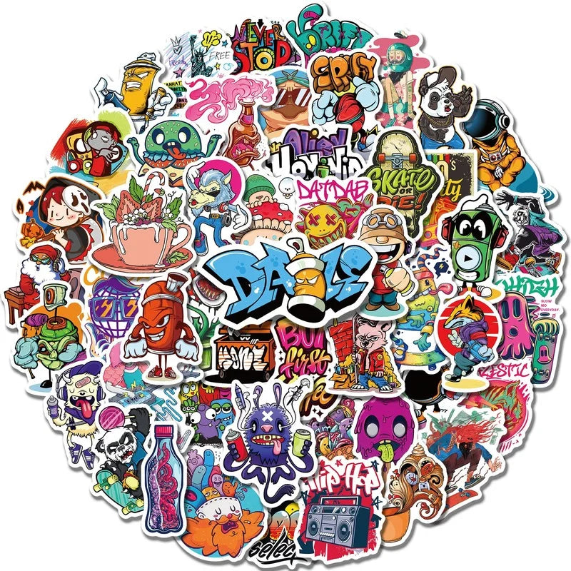 Graffiti Art Stickers for Skateboard, Car, Motorcycle, Laptop, Water Bottle (Online Order Only)